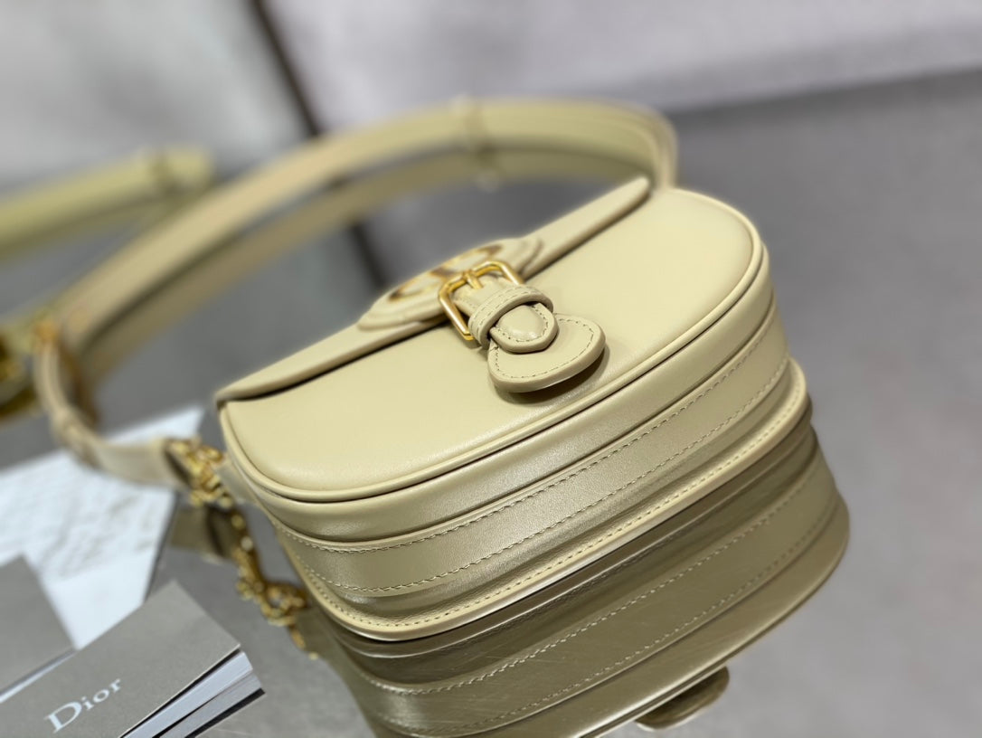 Dior Bobby-小號18cm-奶油杏色牛皮
