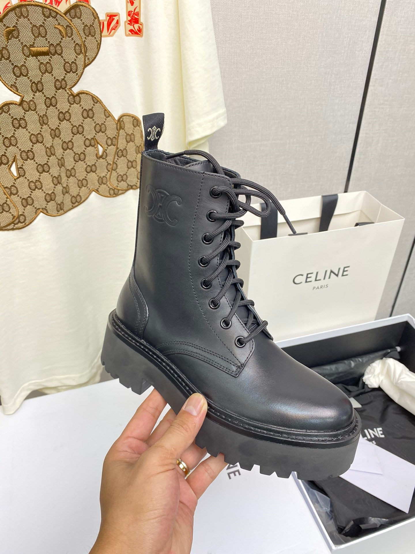 賽C家-繫帶厚底靴 跟高5cm (尺碼35-39，40訂製）