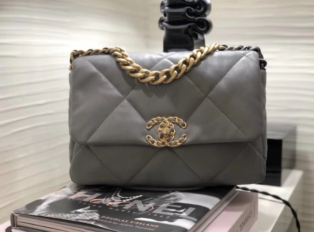 Chanel 19Bag-中號灰色