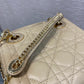Dior-Mini Lady Dior手袋-三格黛妃-17cm-熔岩棕珐瑯扣