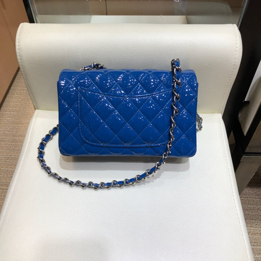 小香家-CF包 漆皮 銀鍊 20cm
