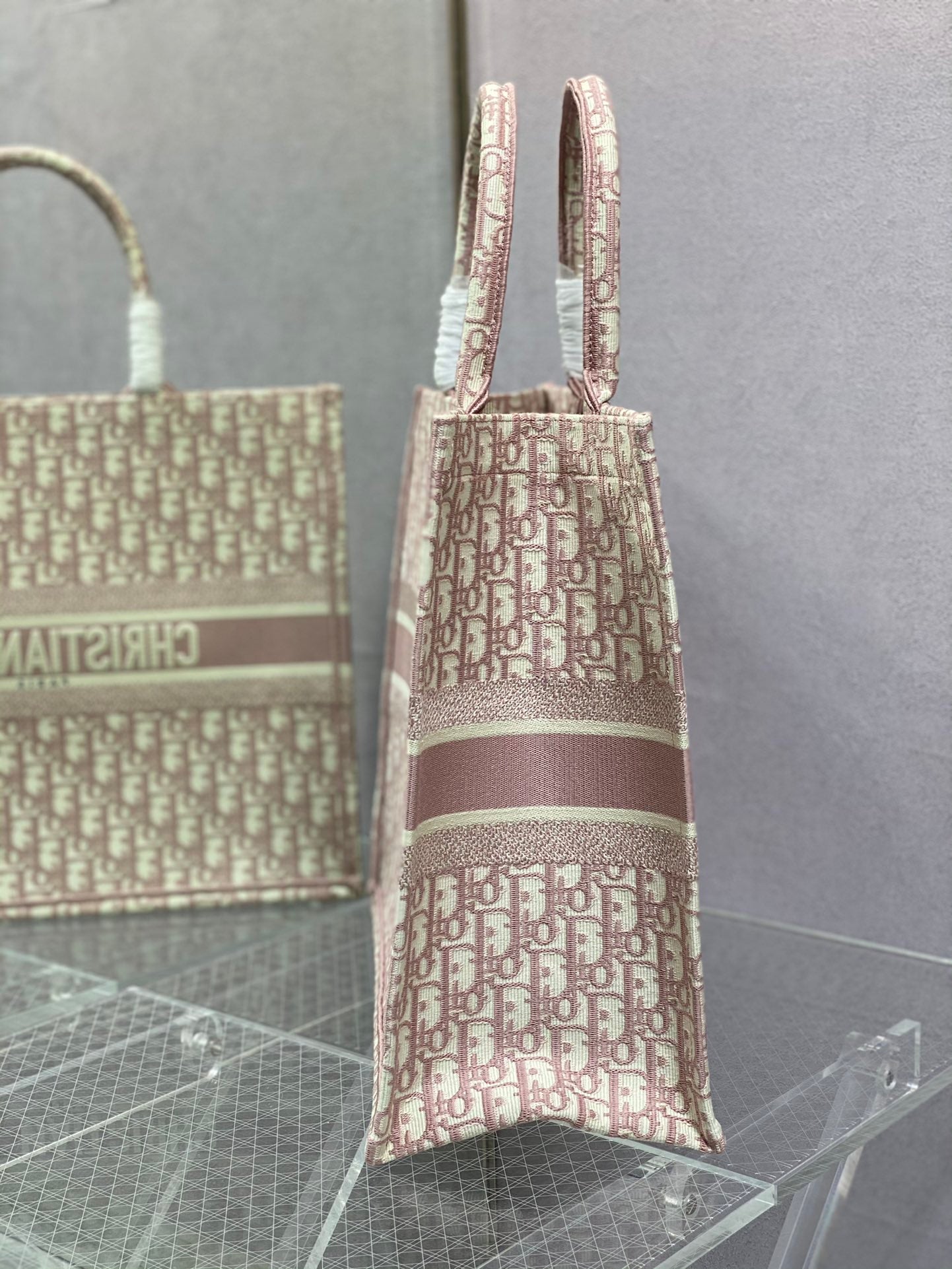 Dior Book Tote-大號41.5cm-粉色老花