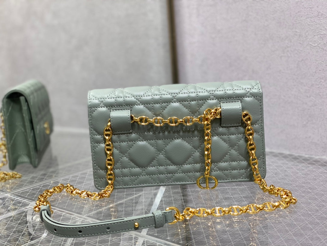Dior-Caro 菱格紋 小牛皮 鍊條包