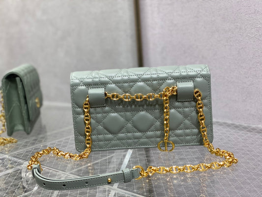 Dior-Caro 菱格紋 小牛皮 鍊條包