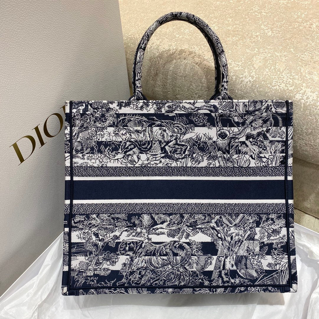 迪D家 Book Tote-大號41.5cm-黑色老虎