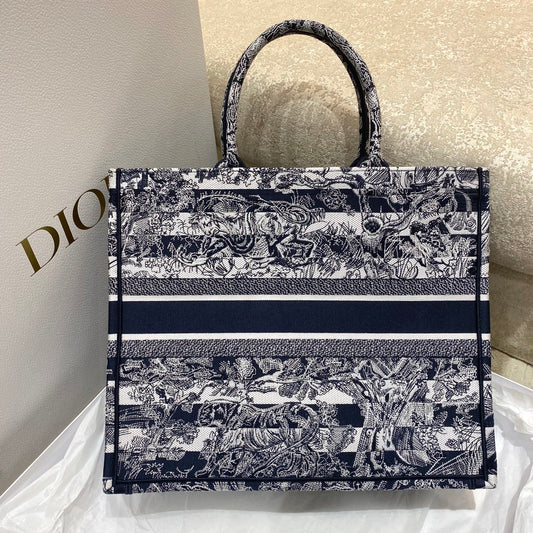 迪D家 Book Tote-大號41.5cm-黑色老虎