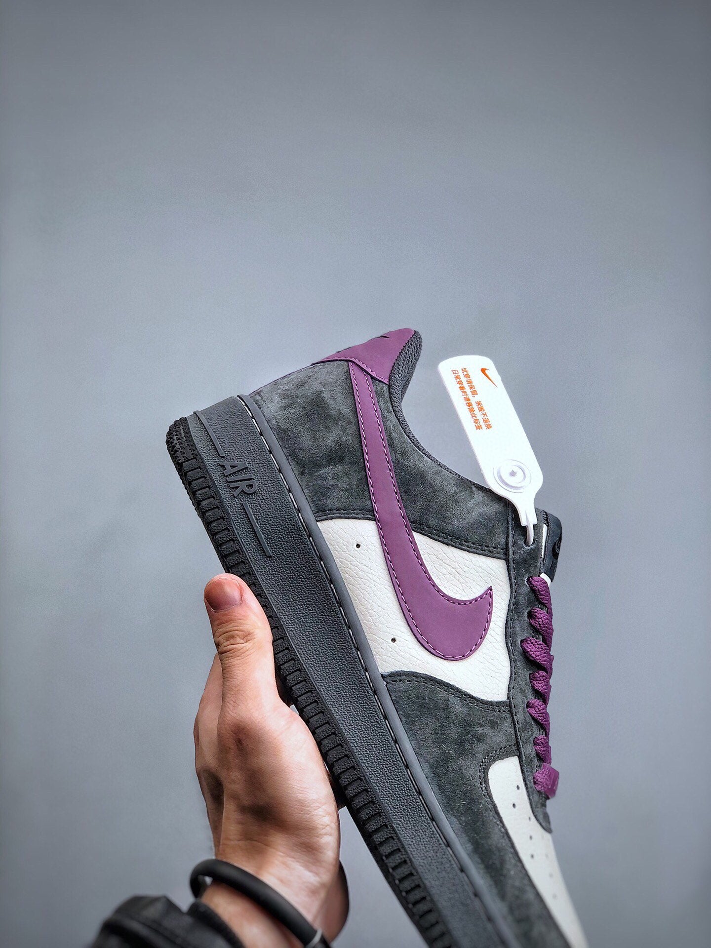 N1KE-Air Force 1 ’07 男女同款 灰紫色