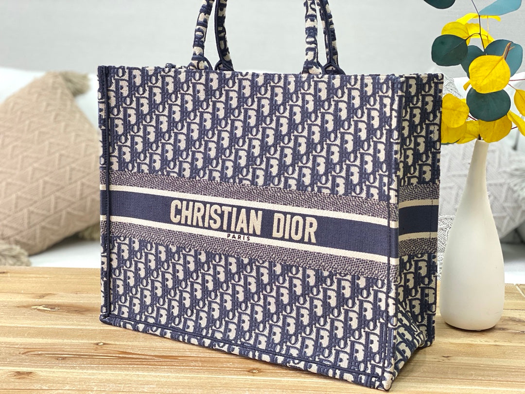 Dior Book Tote-大號41.5cm-深藍老花
