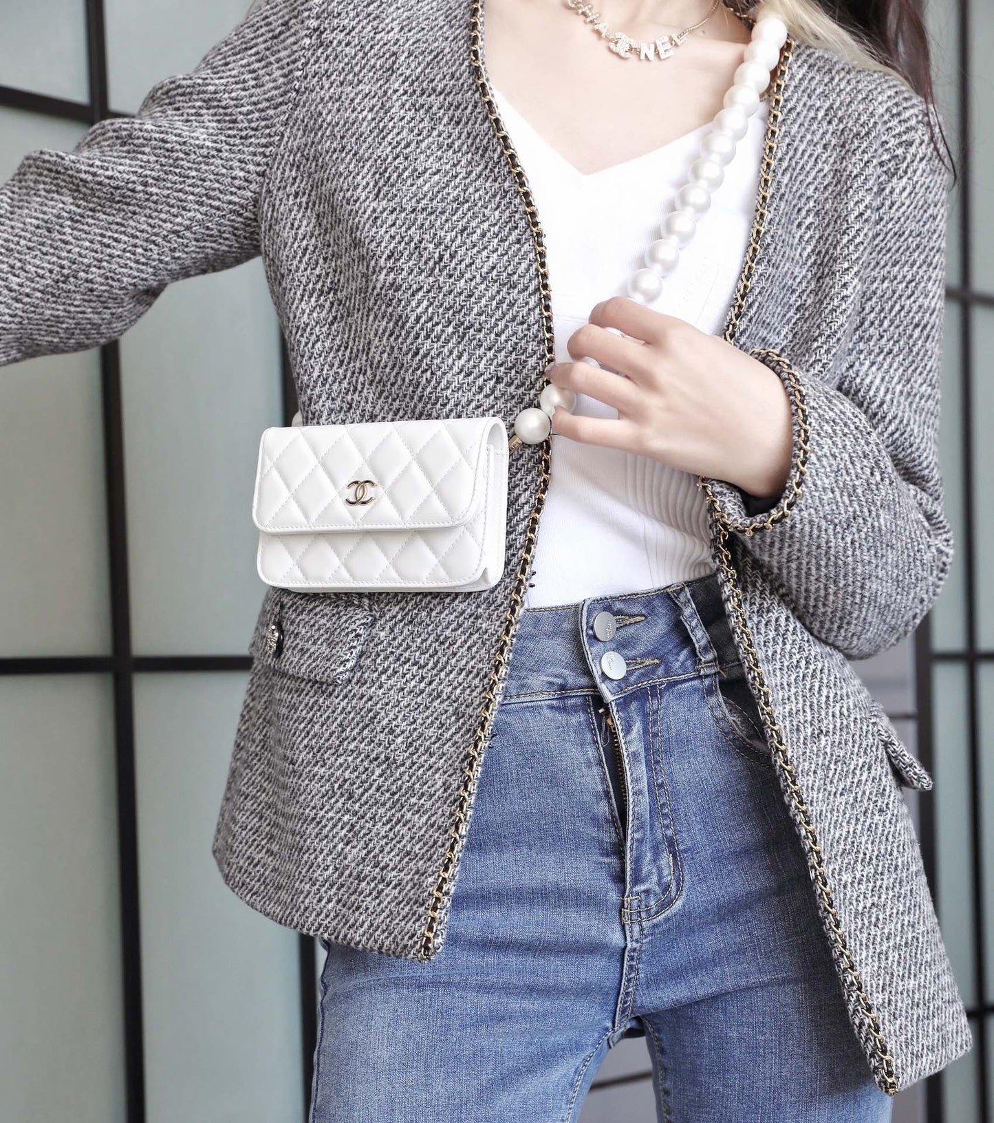 Chanel 珍珠鏈條小包