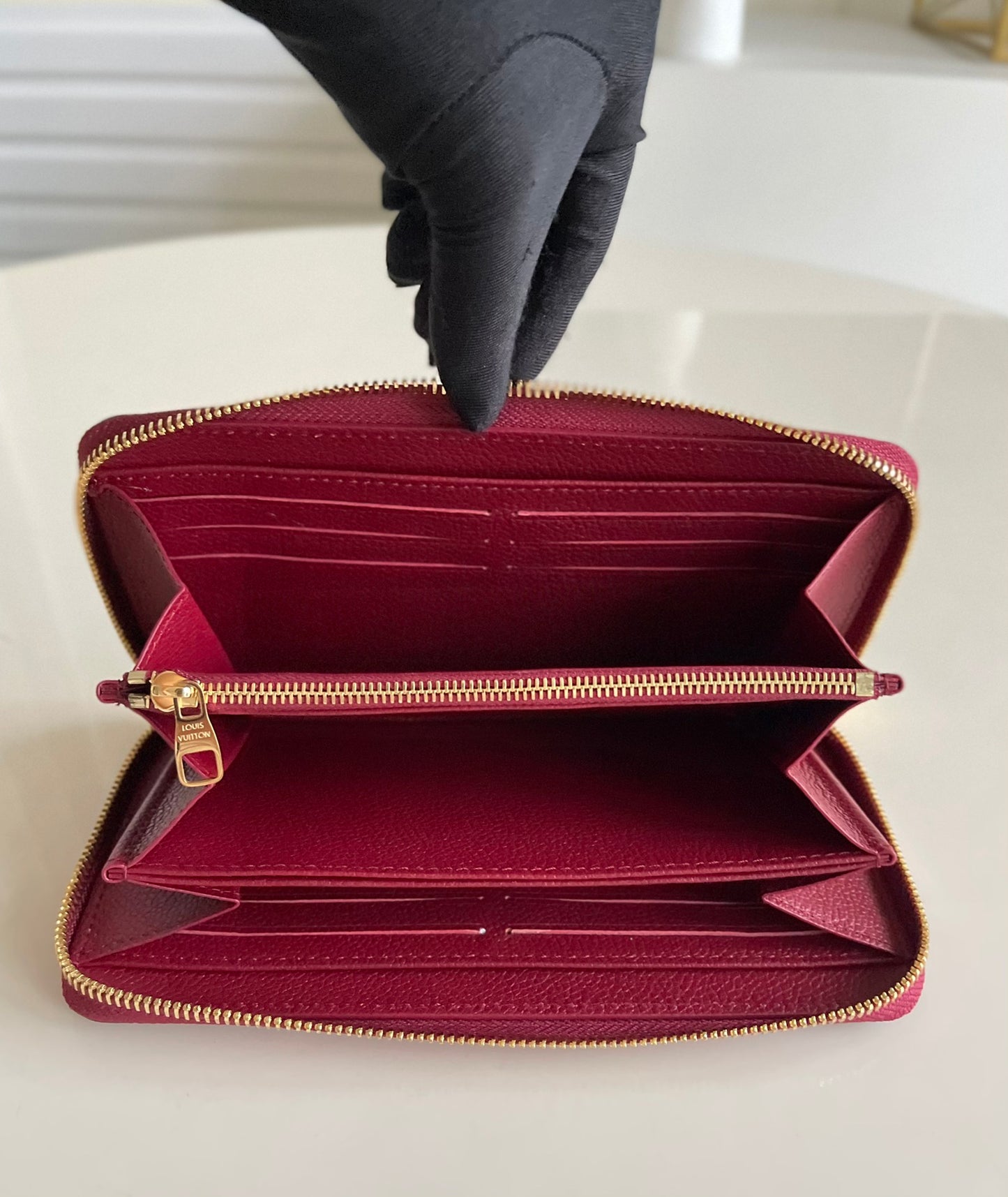 LV 經典拉鍊長夾 M63691 紫紅色