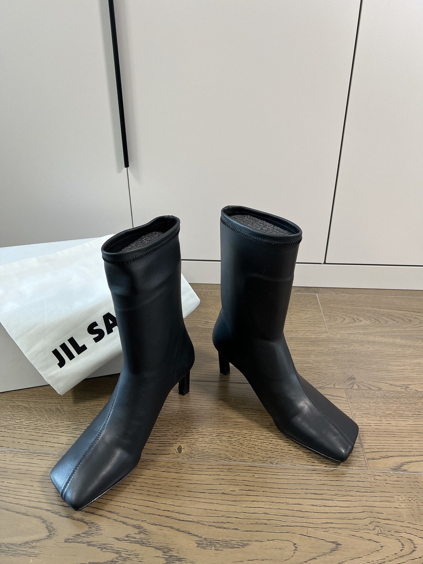 Jil sander-方頭高跟靴 8cm