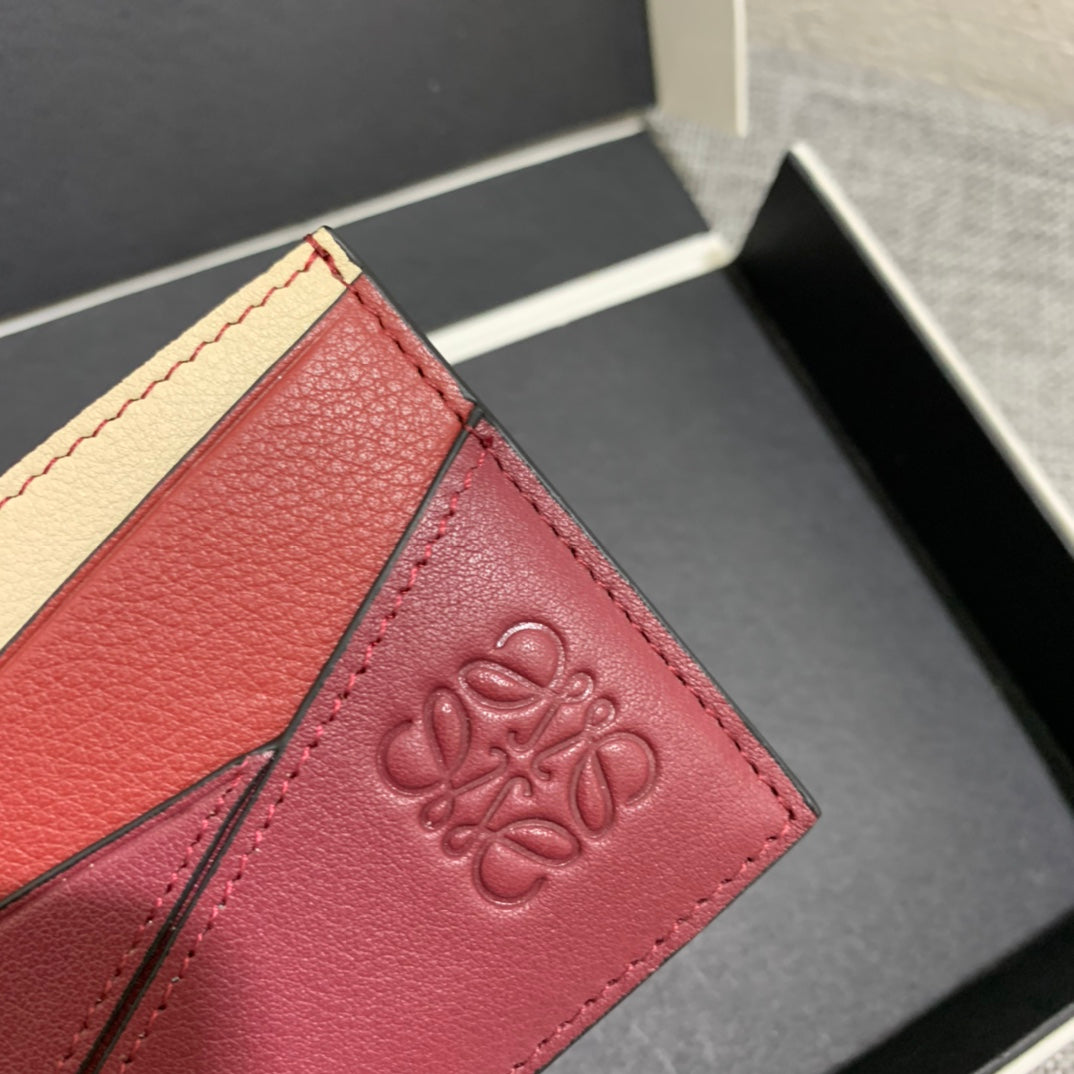 Loewe Plain Card Holder 多色拼接皮革卡包