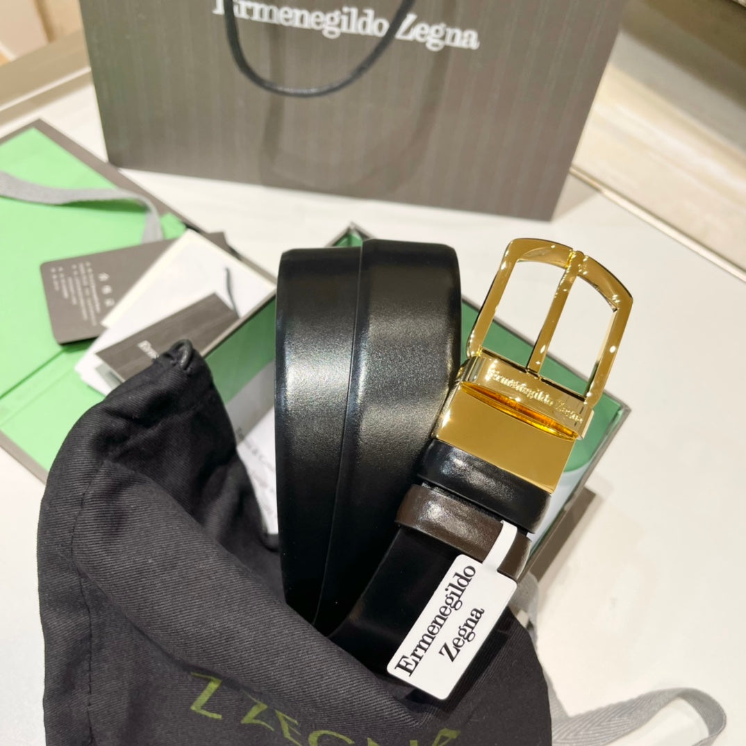 Ermenegildo Zegna-皮帶-3.5cm-男款