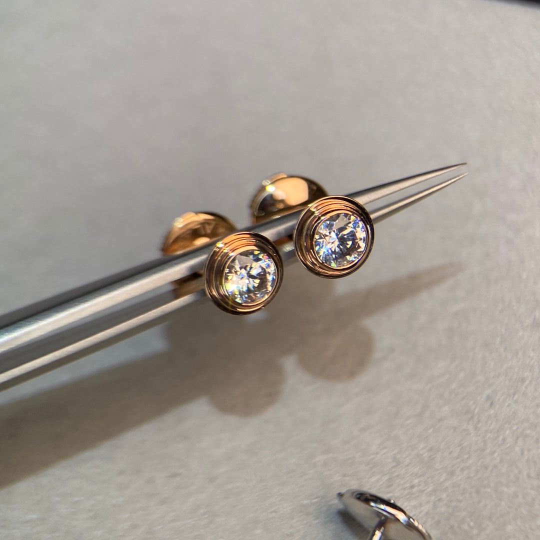 Cartier 20分單鑽耳環