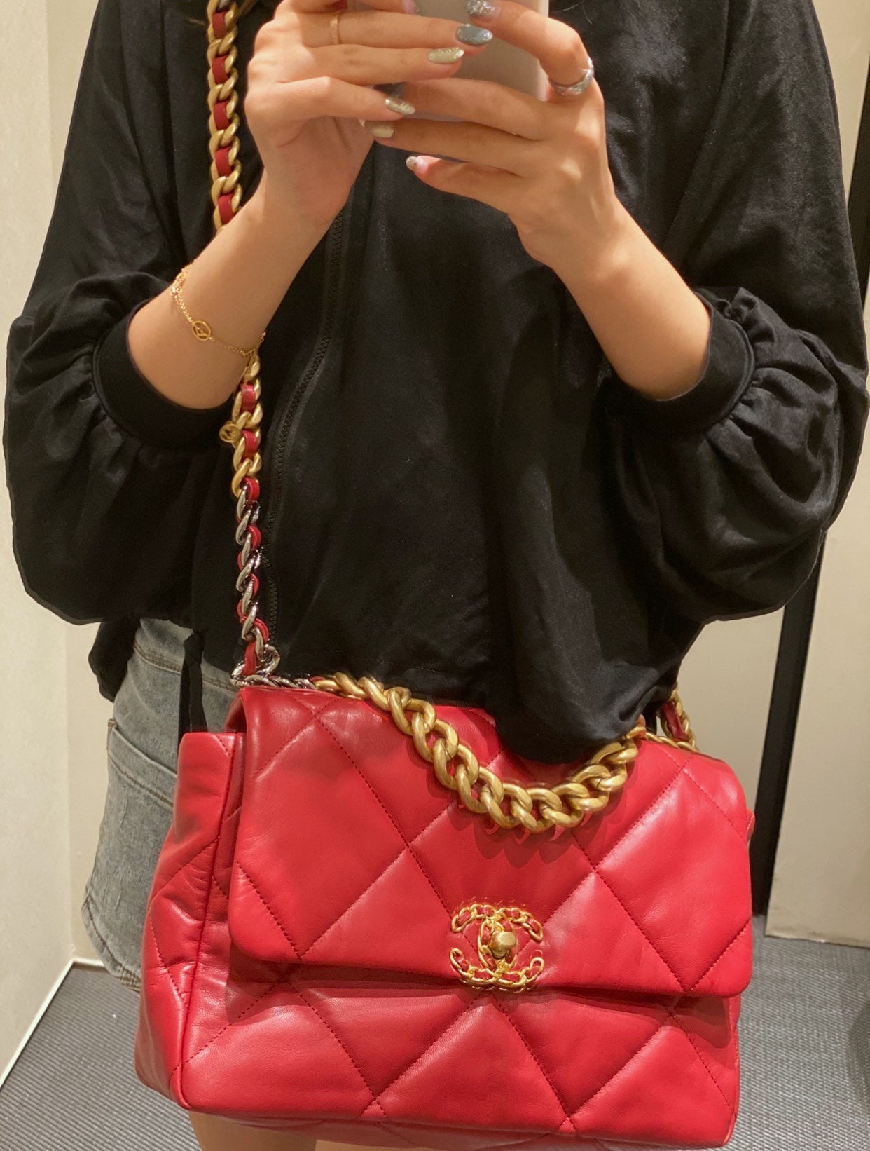 Chanel 19Bag-中號紅色
