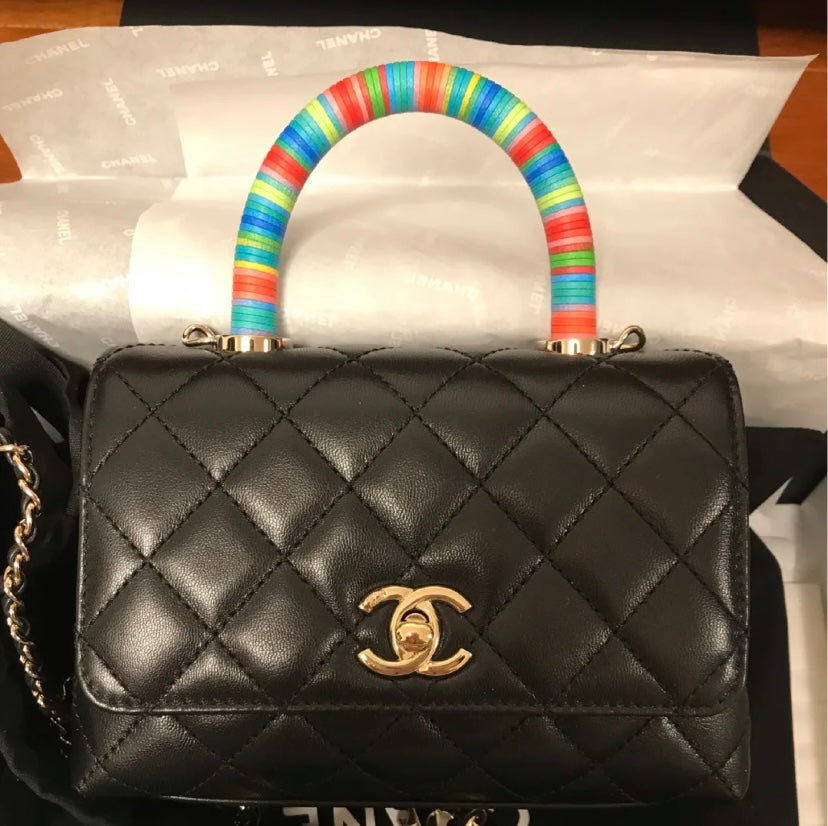 Chanel mini coco handle彩虹包-黑色