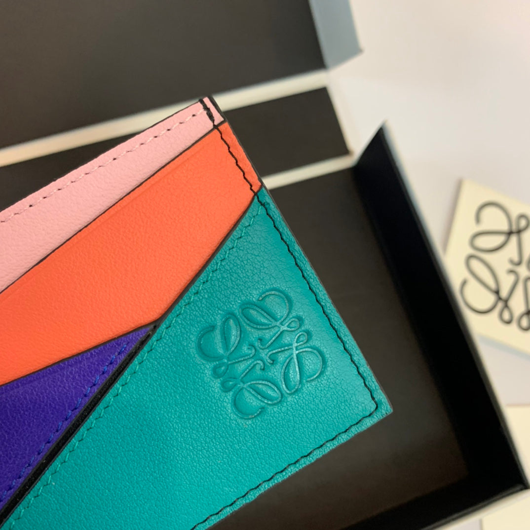 Loewe Plain Card Holder 多色拼接皮革卡包
