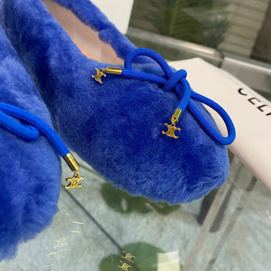 賽C家-22fw 秋冬新款小羊毛樂福鞋 凱旋門小吊墜