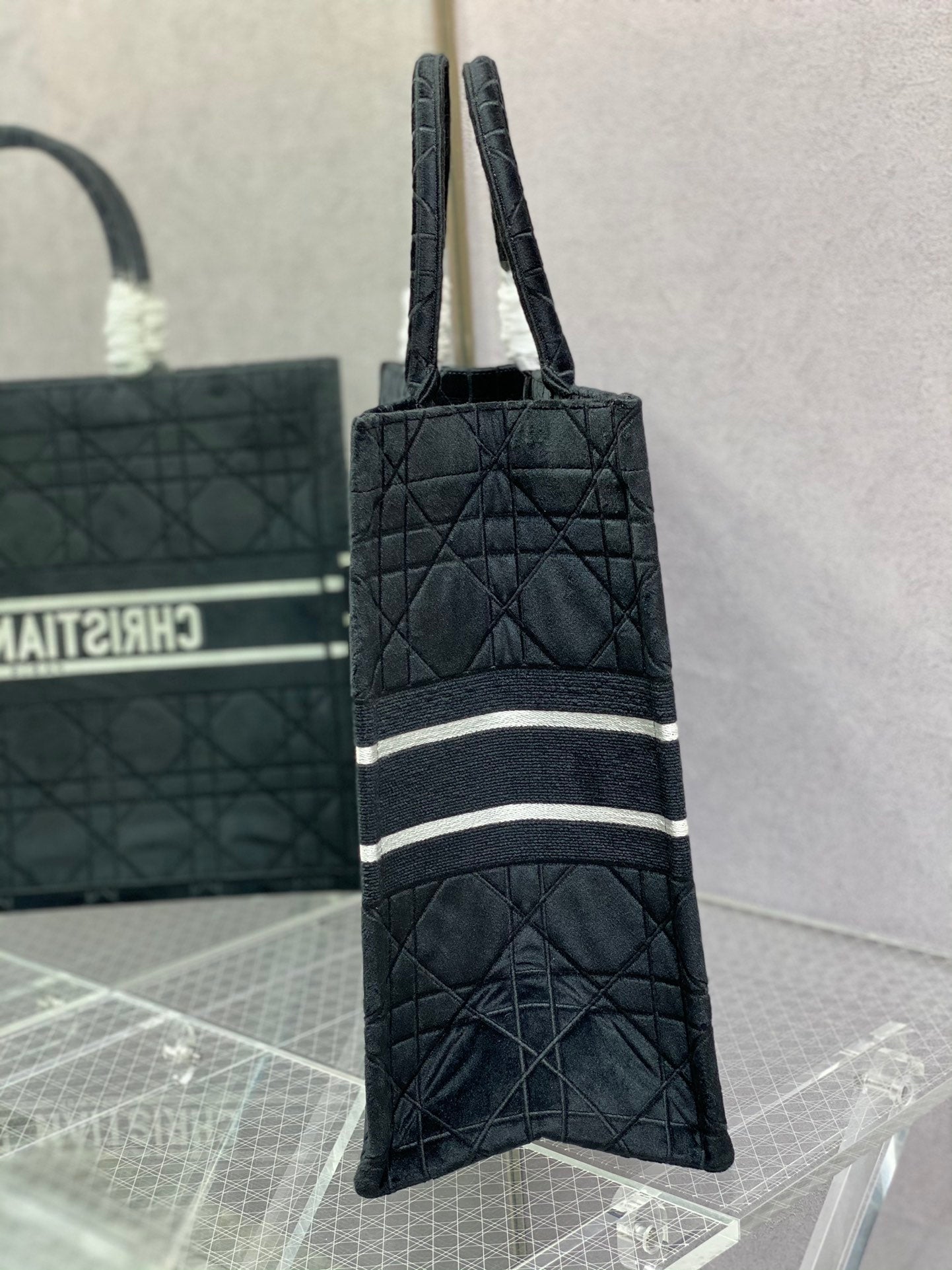 Dior Book Tote-大號41.5cm-秋冬絲絨菱格系列