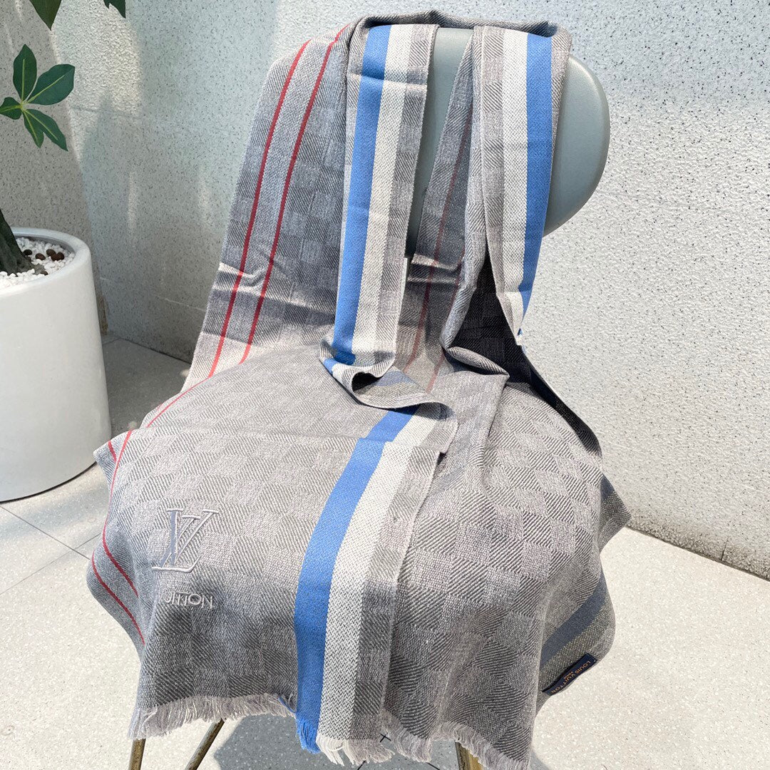 路L家-頂級羊絨圍巾 180*32cm 100%羊絨 灰色