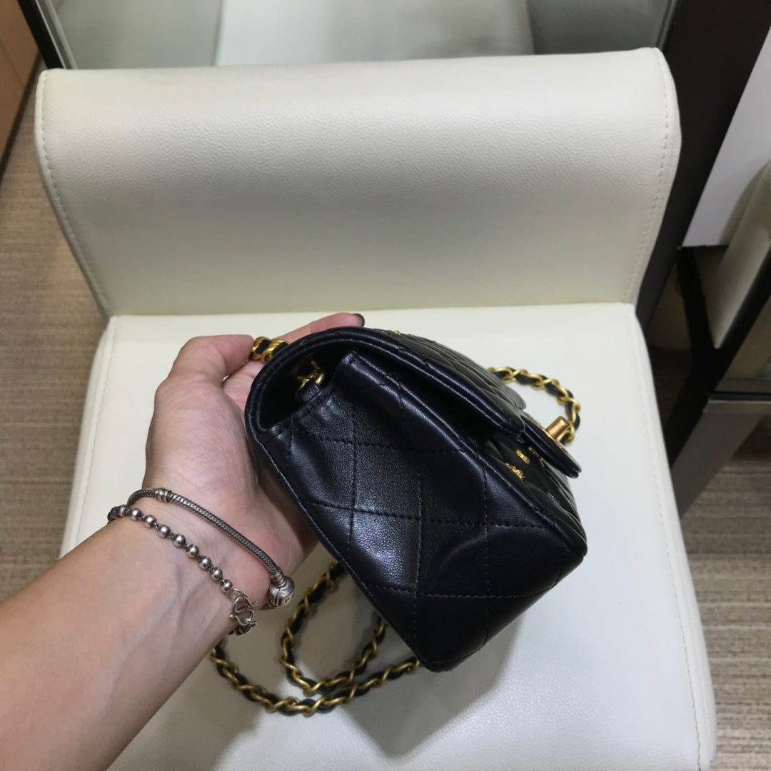 小香家-經典菱格18新系列 CF包 金鍊 20cm