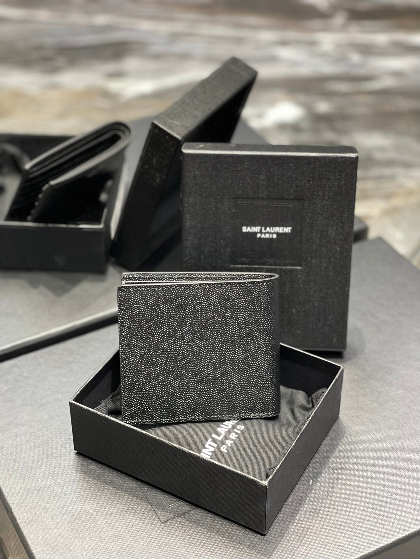 YSL 男士短款單隔層短夾