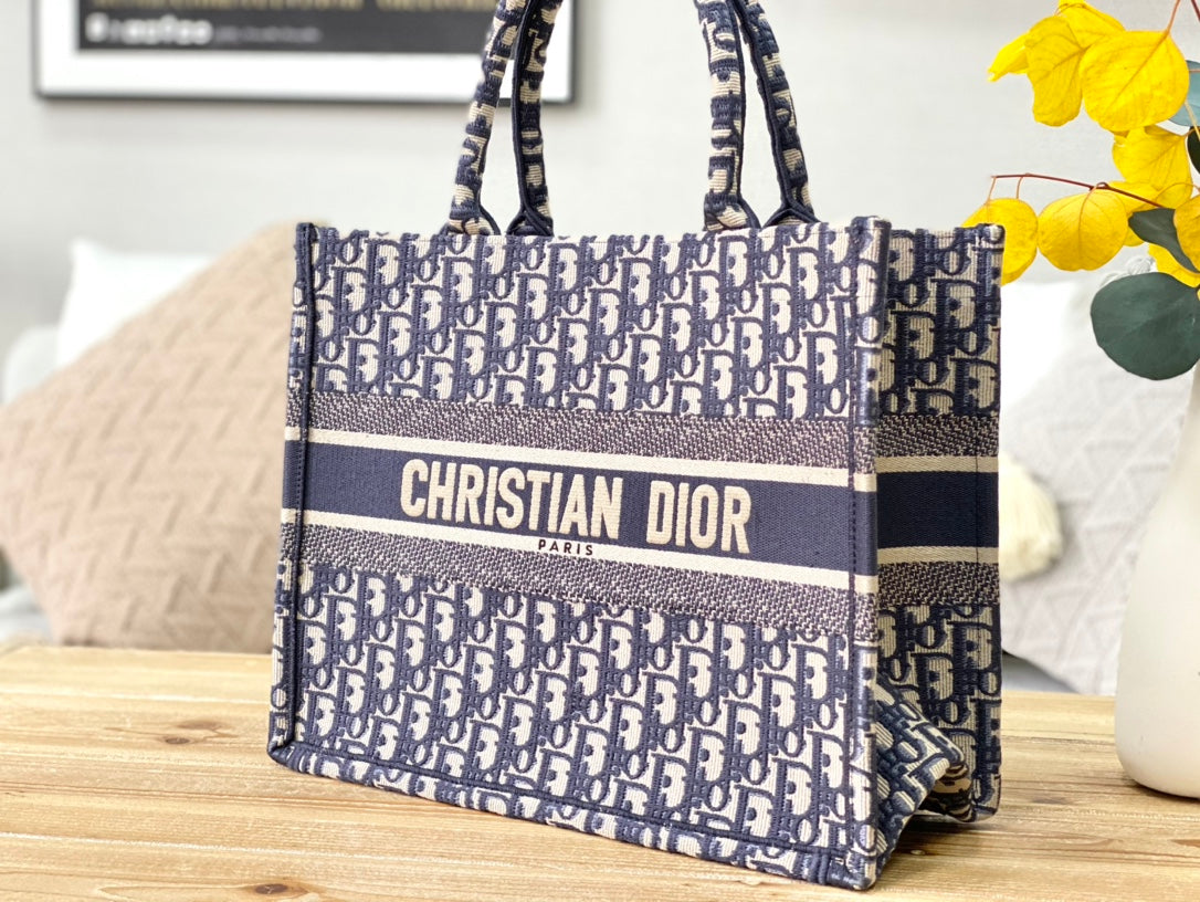 Dior Book Tote-小號36.5cm-深藍老花