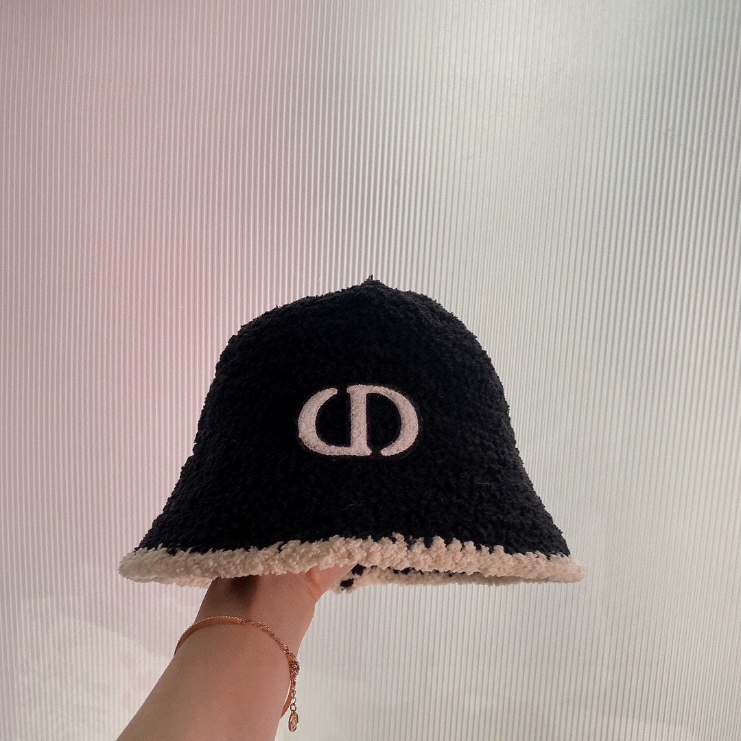 迪D家-羊羔毛漁夫帽 黑色