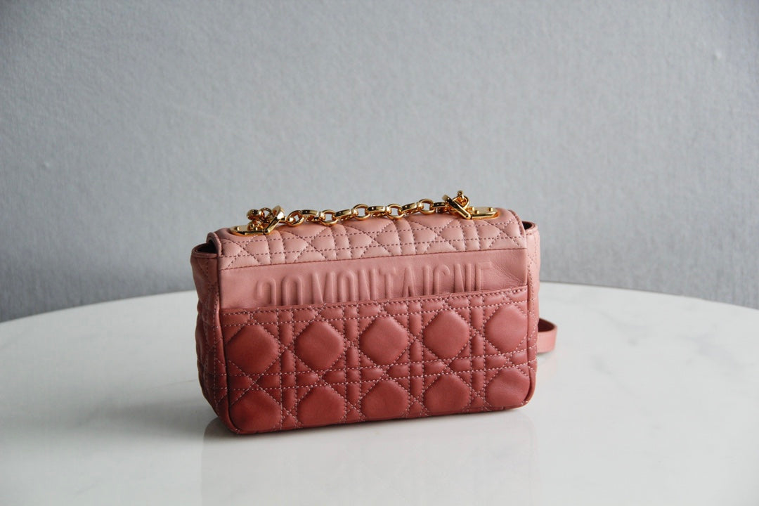 Dior Caro 小號20cm-漸變粉小牛皮