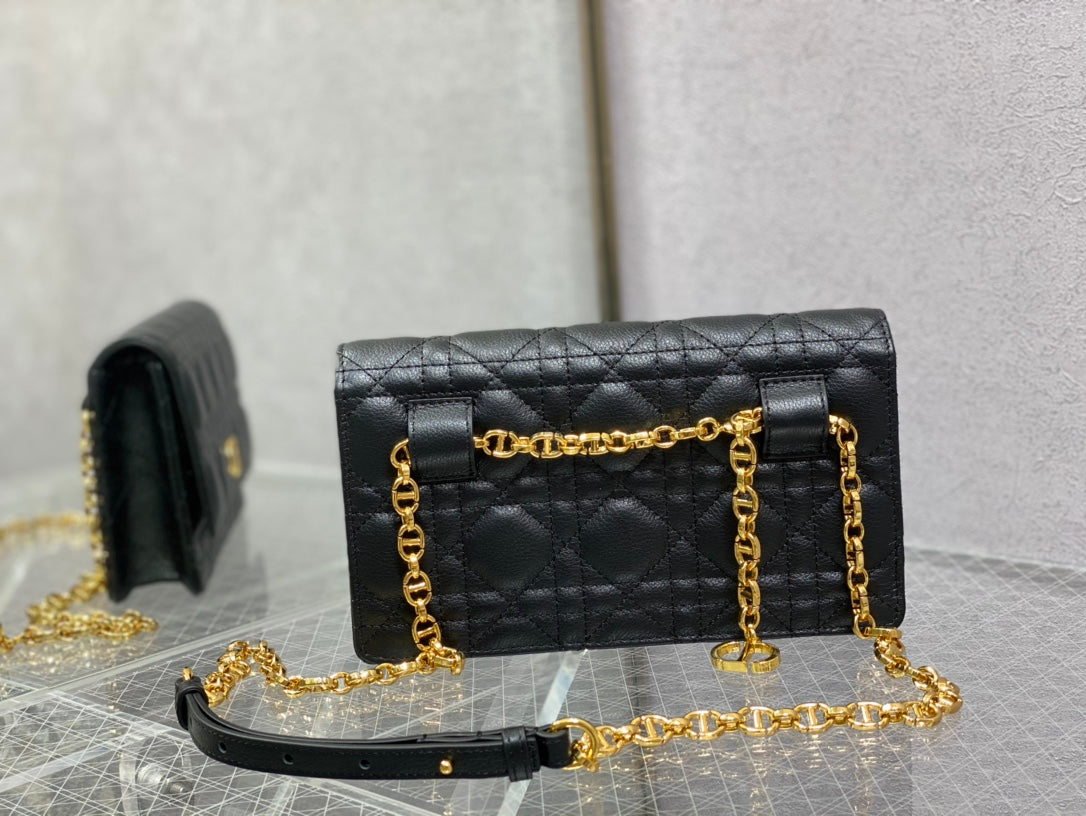 Dior-Caro 菱格紋 小牛皮 鍊條包