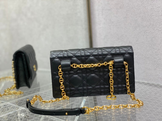 Dior-Caro 菱格紋 小牛皮 鍊條包