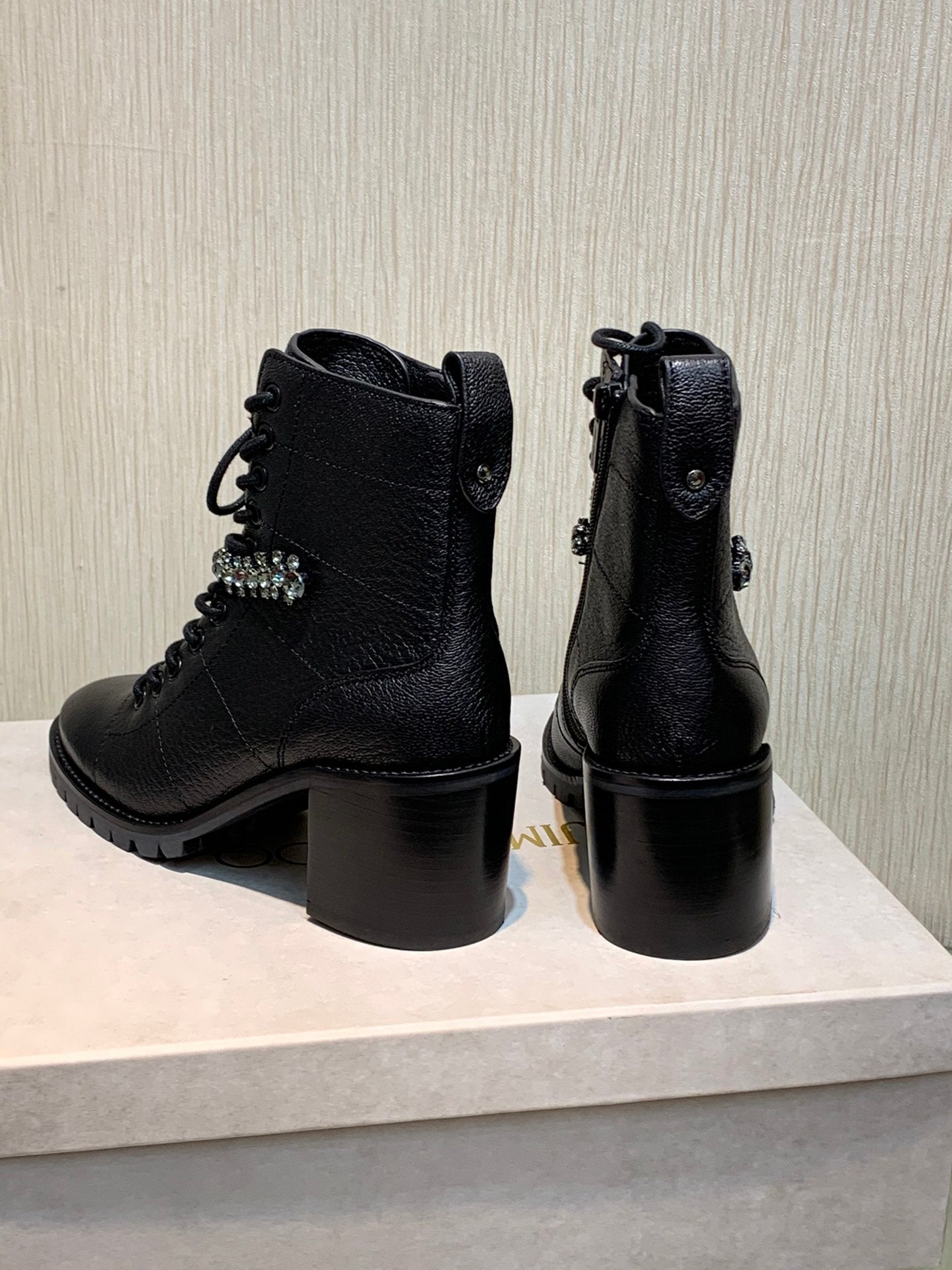 JC傑米-2022秋冬新款 施華洛奇水鑽女靴 6.5cm