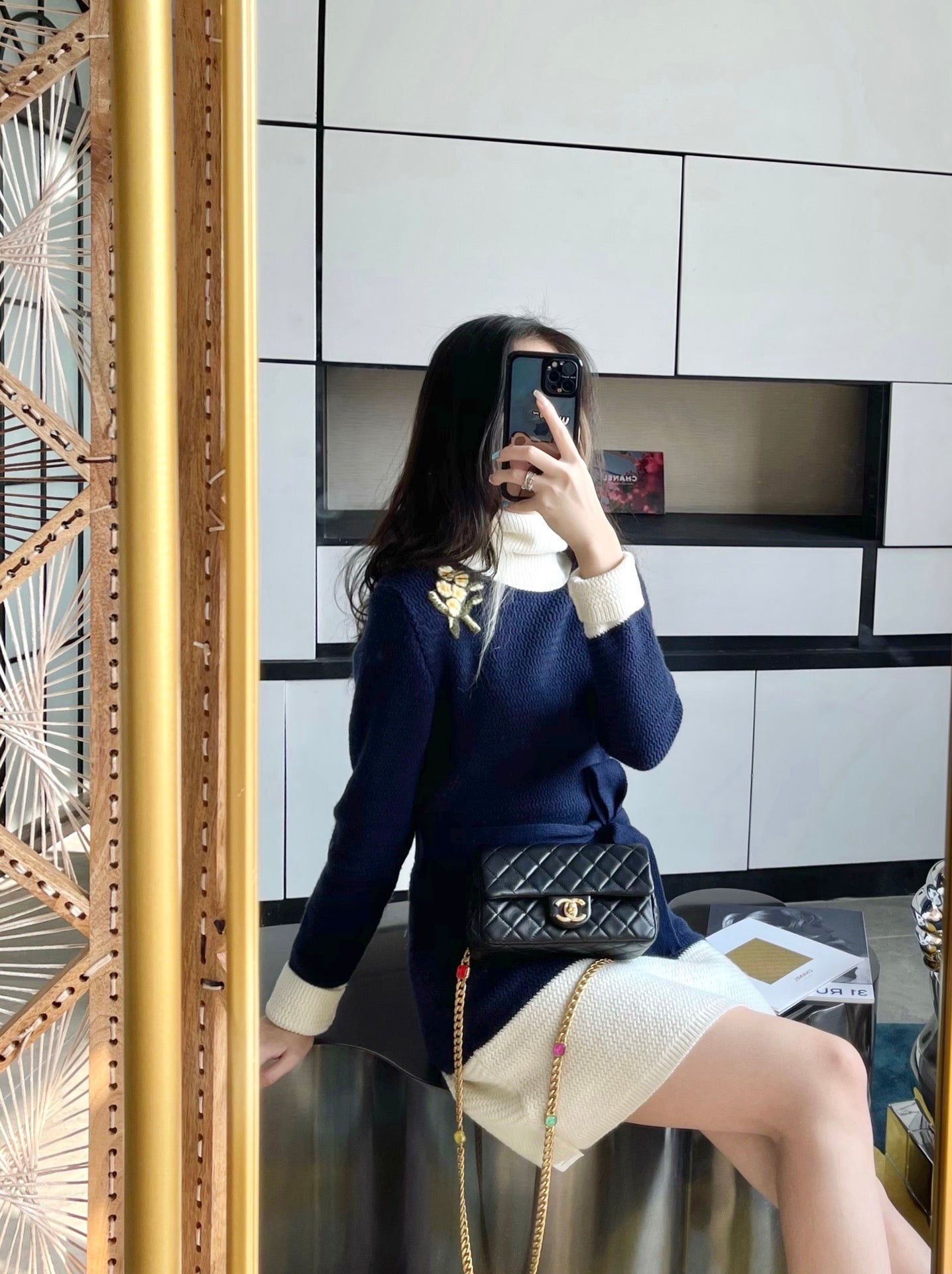 Chanel 寶石鏈條CF口蓋包