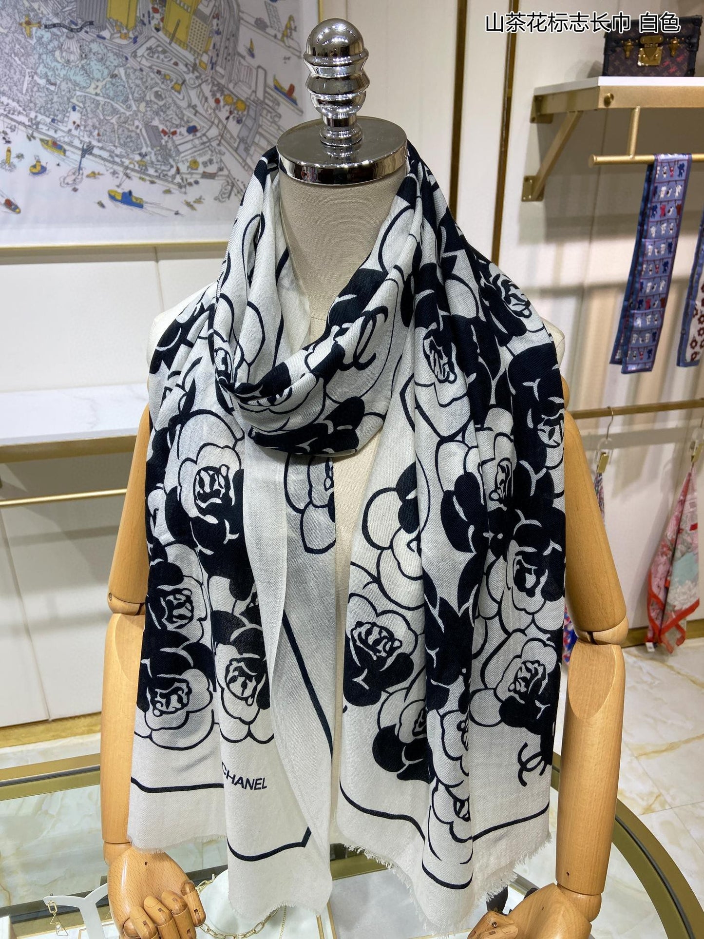 小香家-山茶花長圍巾 110*200cm 100%頂極羊絨