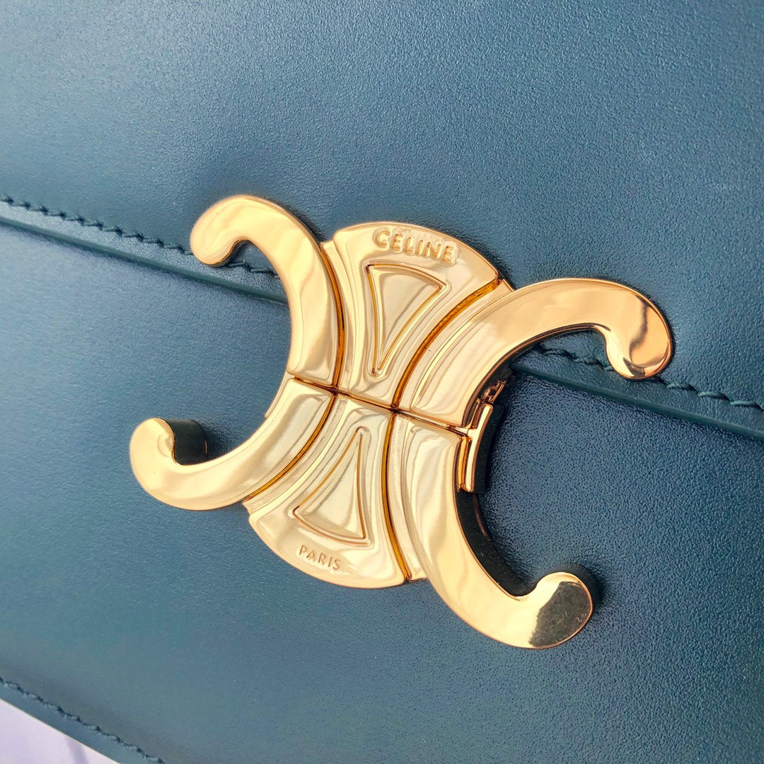 Celine TRIOMPHE 中號小牛皮-墨綠色