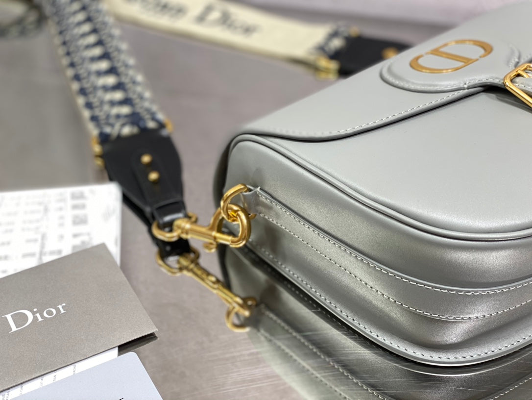 Dior Bobby-大號27cm-岩石灰牛皮