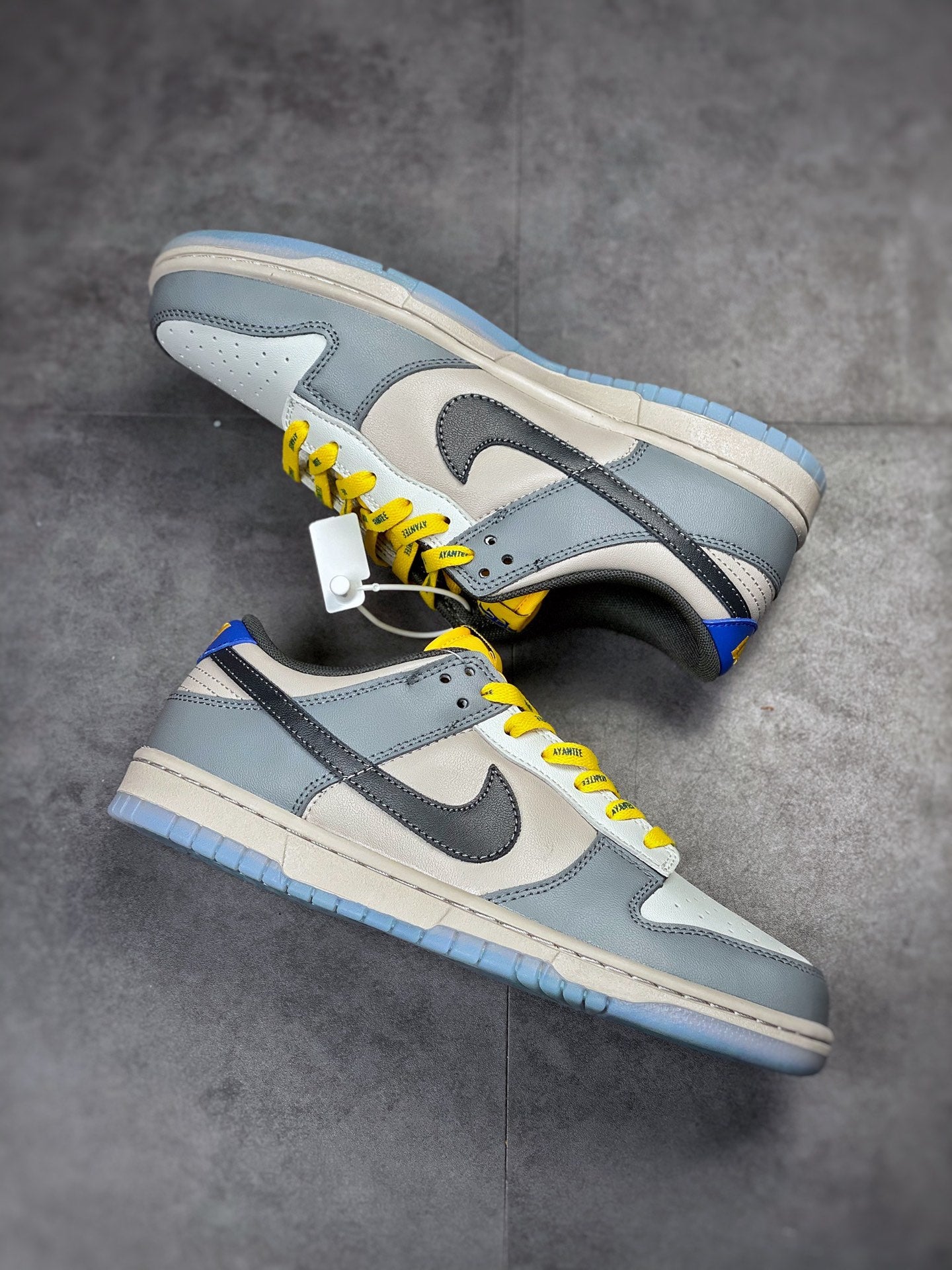 N1KE-SB Dunk Low 男女同款 灰藍黃色