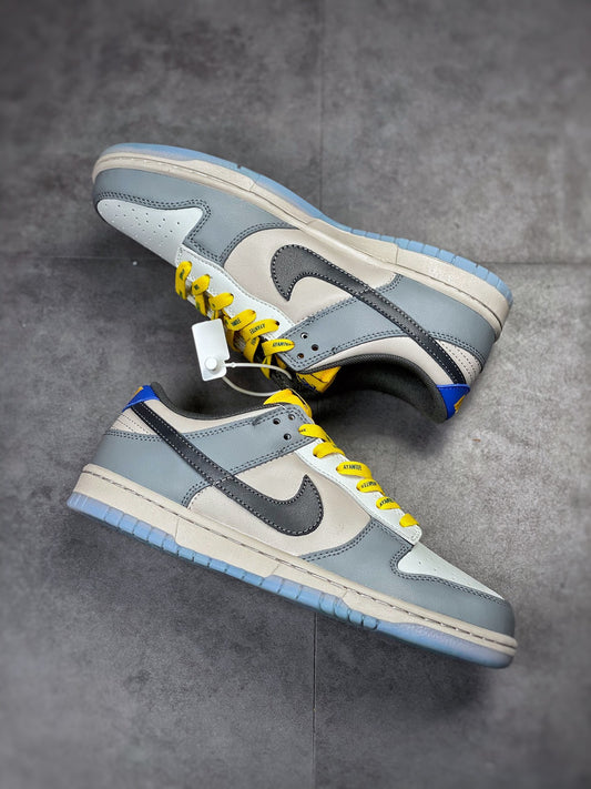 N1KE-SB Dunk Low 男女同款 灰藍黃色