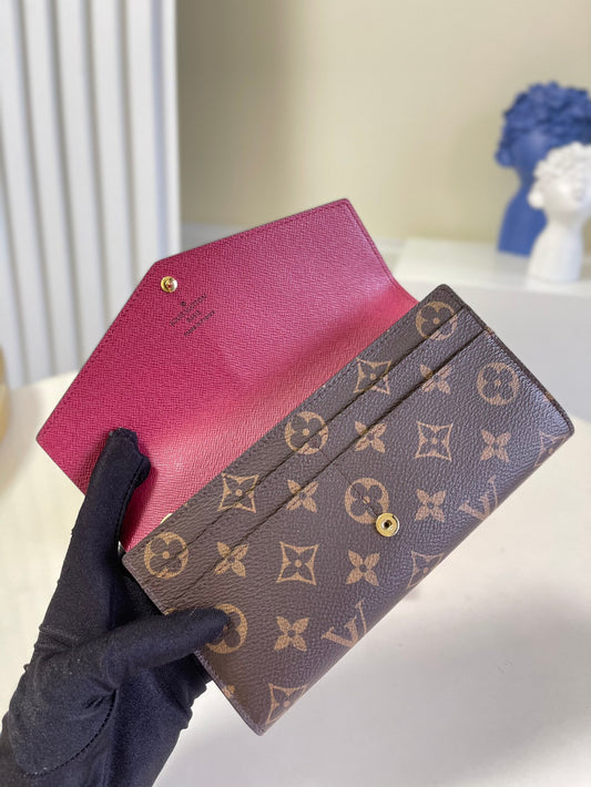 LV M60531 信封長夾-老花紫紅裡