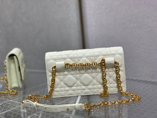 Dior-Caro 菱格紋 小牛皮 鍊條包