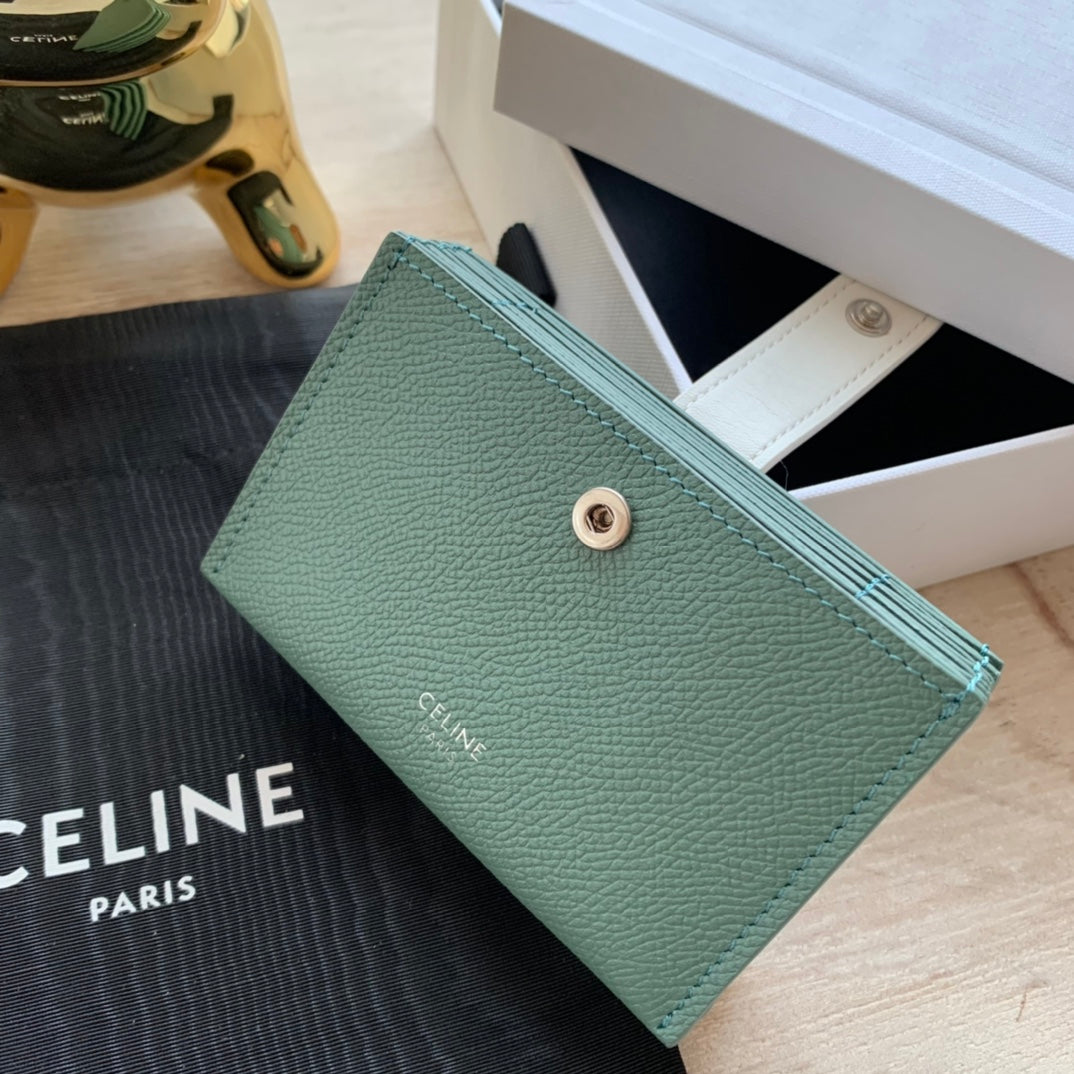 Celine 粒面牛皮風琴卡包