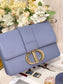 Dior 蒙田 30 Montaigne系列-24cm-金扣-牛皮手掌紋-海藍色