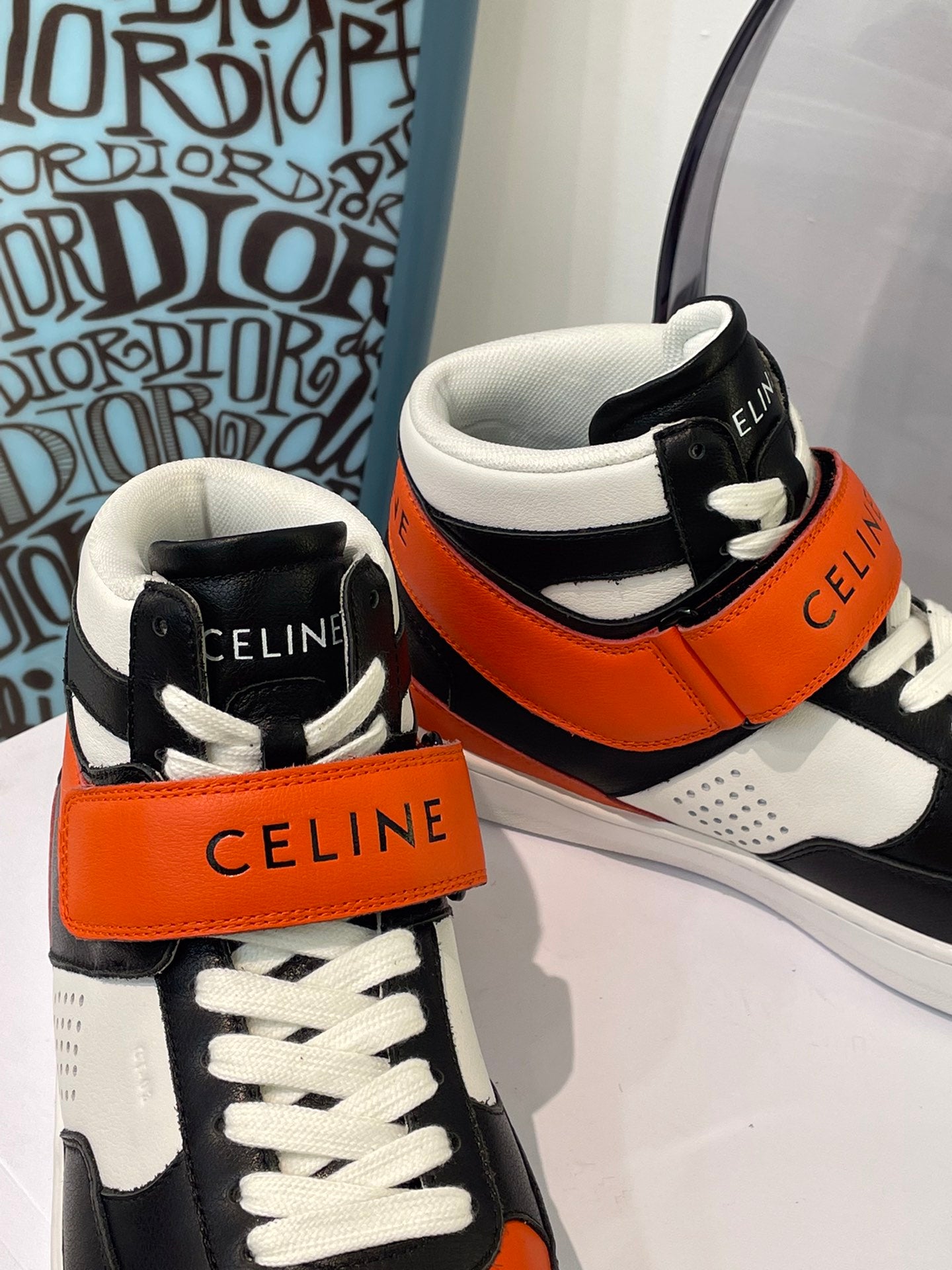 Celine鞋-Celine 高筒 撞色 休閒鞋