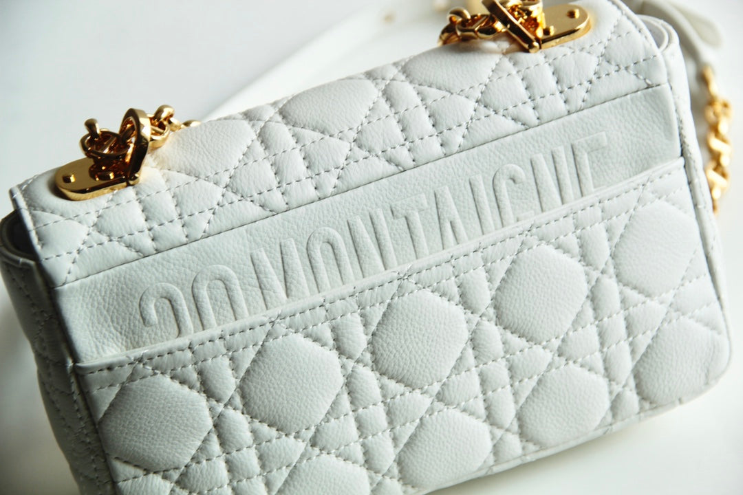 Dior Caro 小號20cm-白色小牛皮