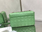 Dior Caro 大號28cm-綠色銀扣小牛皮