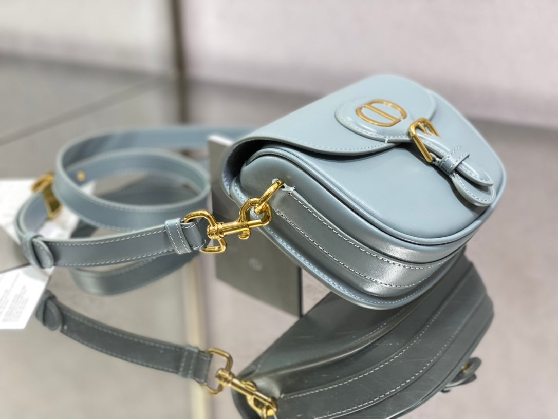 Dior Bobby-小號18cm-藍色牛皮