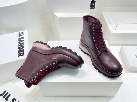 Jil sander-2022秋冬 爆休閒系列 厚底透明跟休閒短靴 情侶款