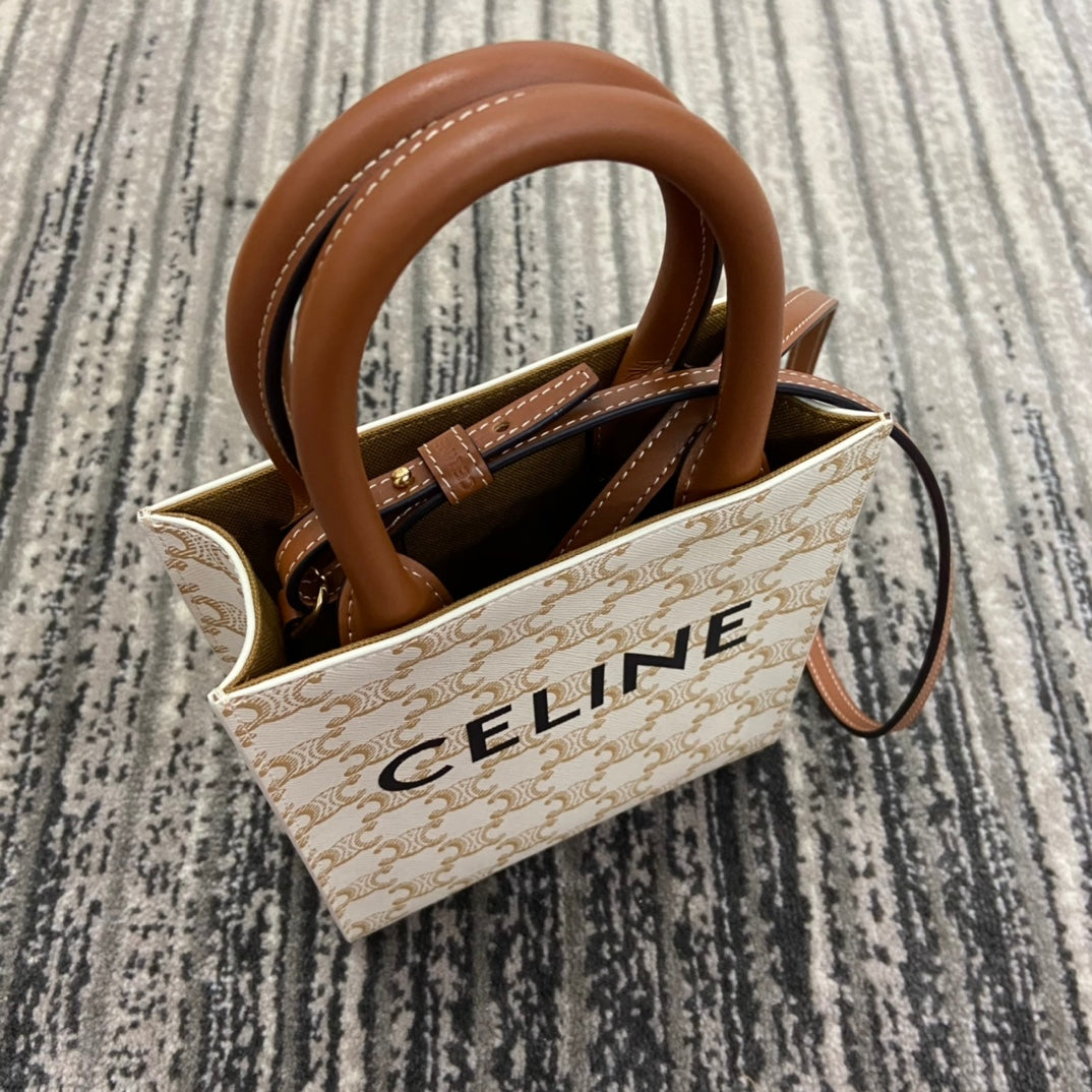 熱銷款 賽C家-Celine Mini Cabas 棕色老花