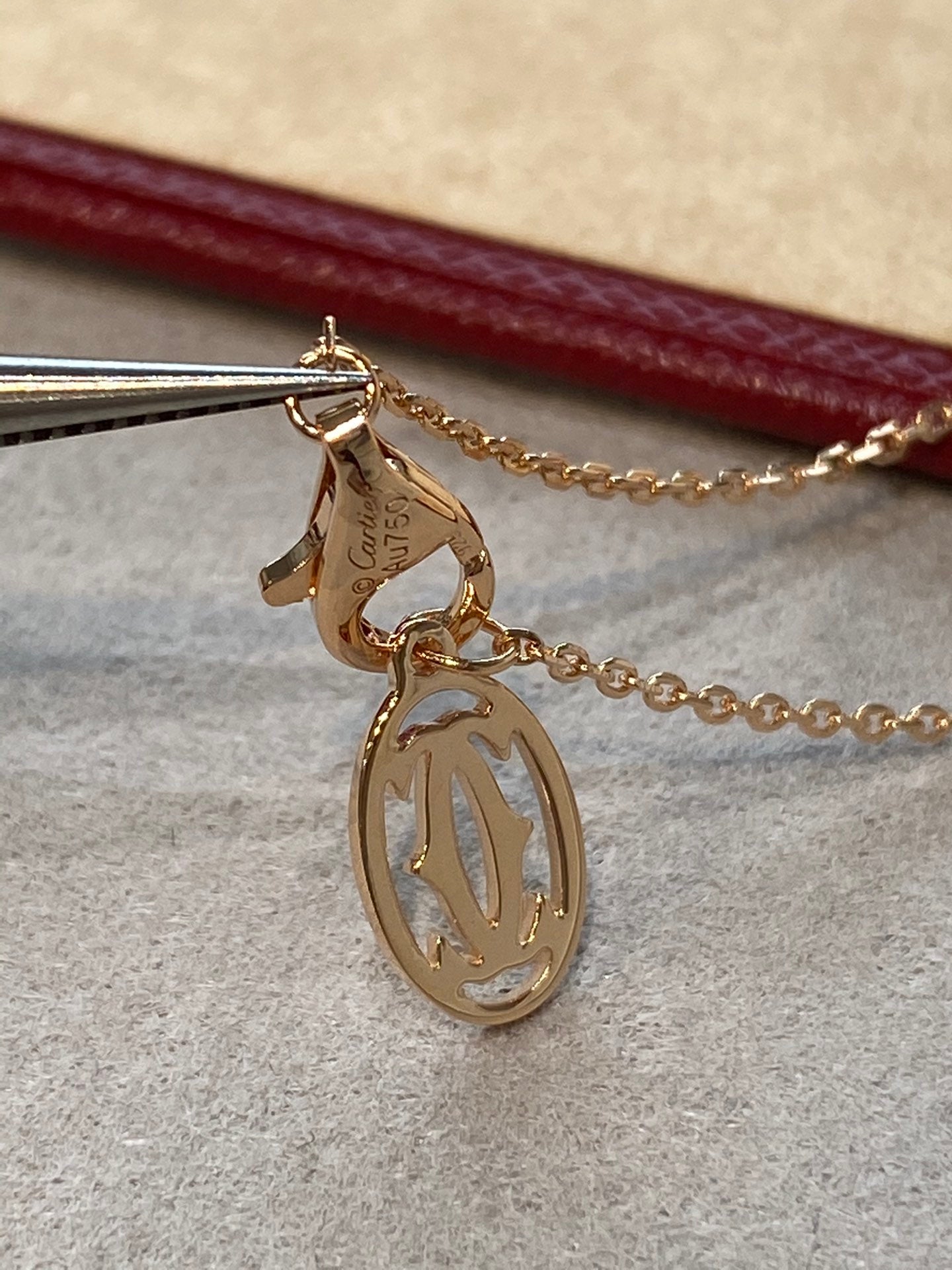 Cartier 牛角鑽石項鍊-60分/一克拉