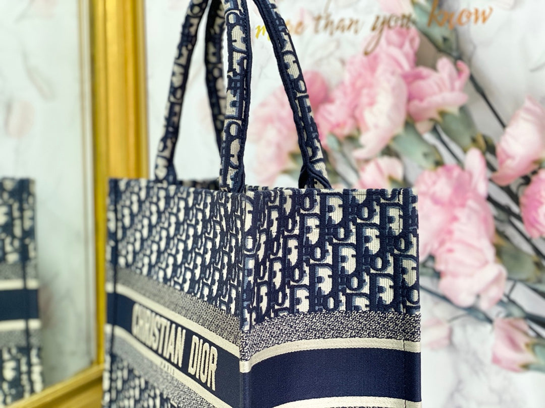 Dior Book Tote-小號36.5cm-深藍老花
